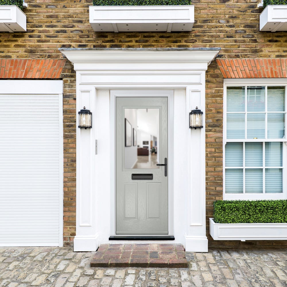 Crystal Lytham 1L Clear Agate Grey Composite Door Set 920 x 2090mm