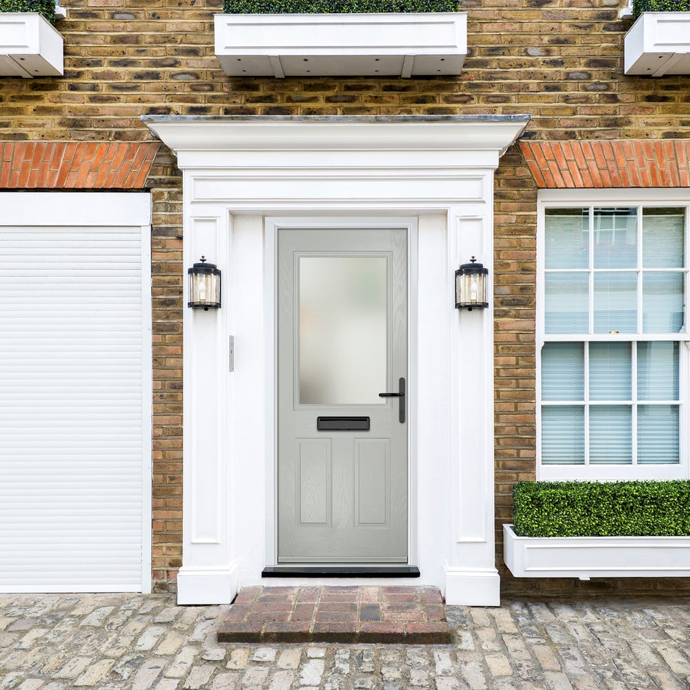 Crystal Lytham 1L Stippolyte Agate Grey Composite Door Set 920 x 2090mm