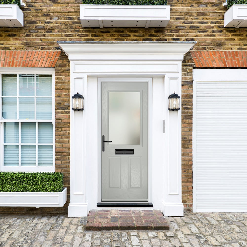 Crystal Lytham 1L Stippolyte Agate Grey Composite Door Set 890 x 2090mm