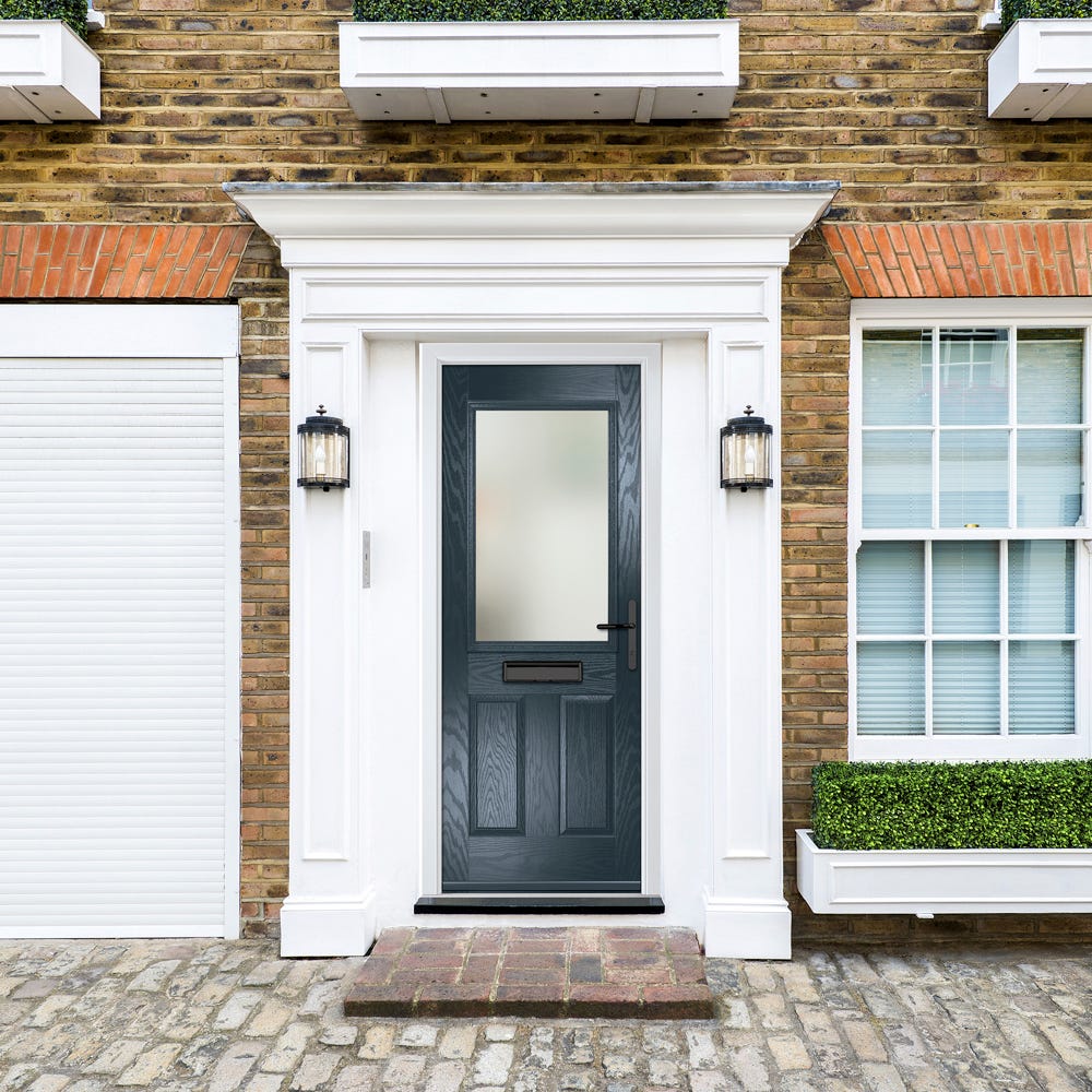 Crystal Lytham 1L Stippolyte Anthracite Composite Door Set 920 x 2090mm