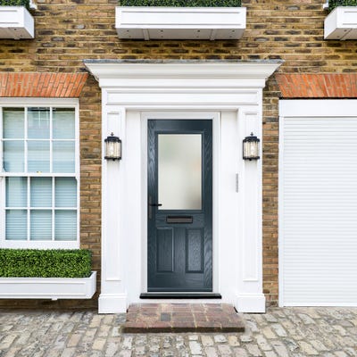 Crystal Lytham 1L Stippolyte Anthracite Composite Door Set 890 x 2090mm