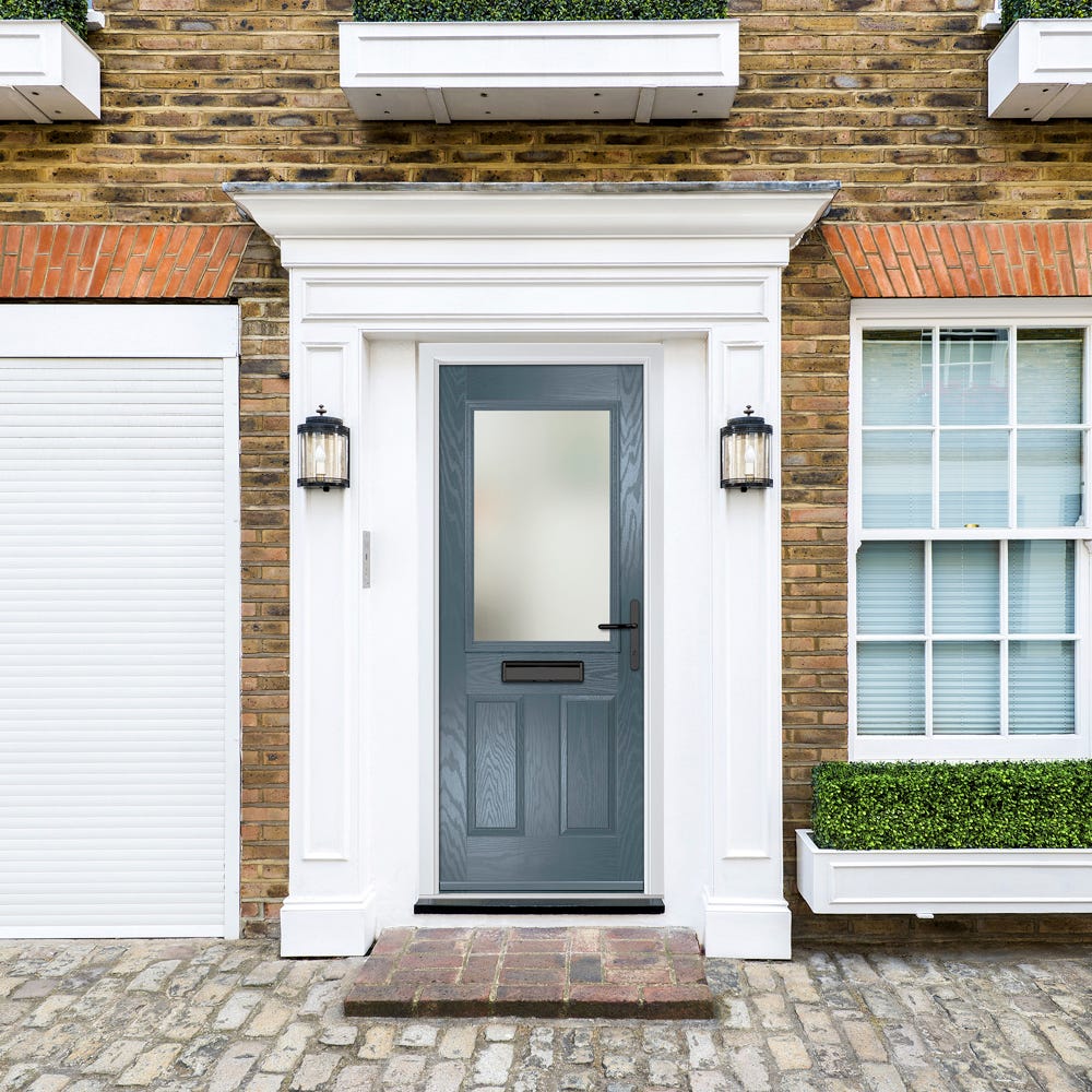 Crystal Lytham 1L Stippolyte Slate Grey Composite Door Set 920 x 2090mm