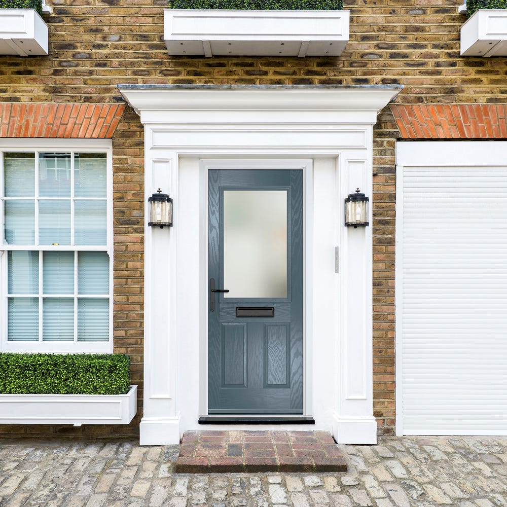 Crystal Lytham 1L Stippolyte Slate Grey Composite Door Set 890 x 2090mm