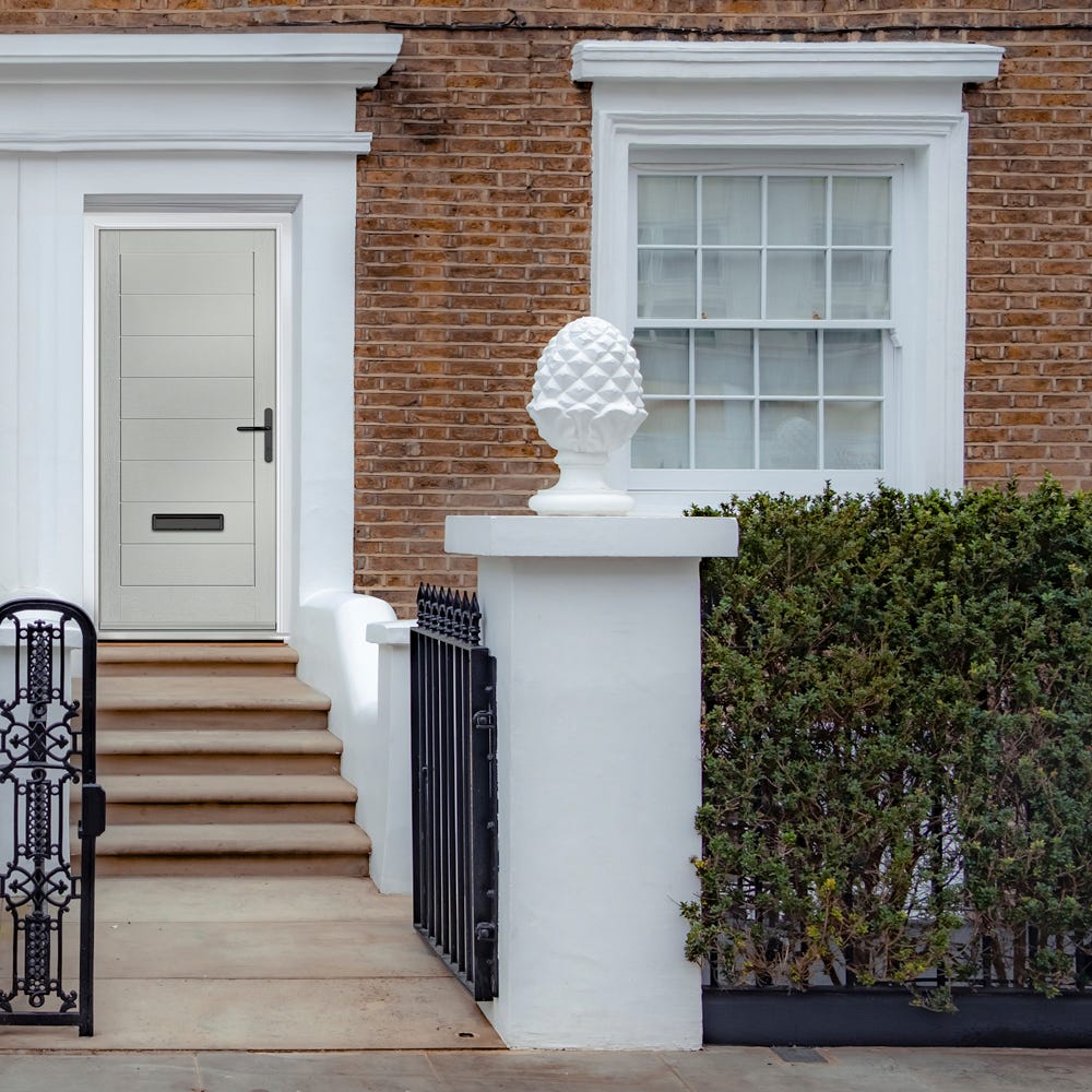 Crystal Monza Solid 8 Panel Agate Grey Composite Door Set 920 x 2090mm