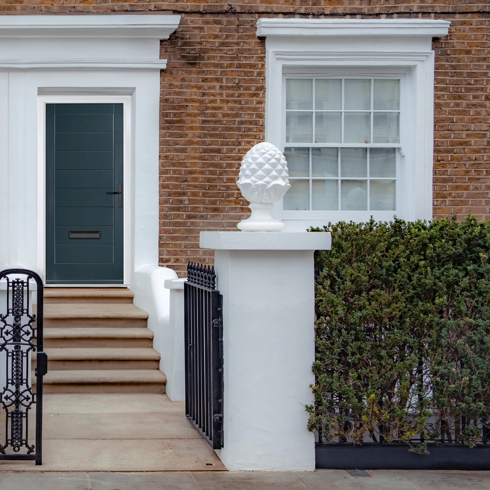 Crystal Monza Solid 8 Panel Anthracite Composite Door Set 920 x 2090mm