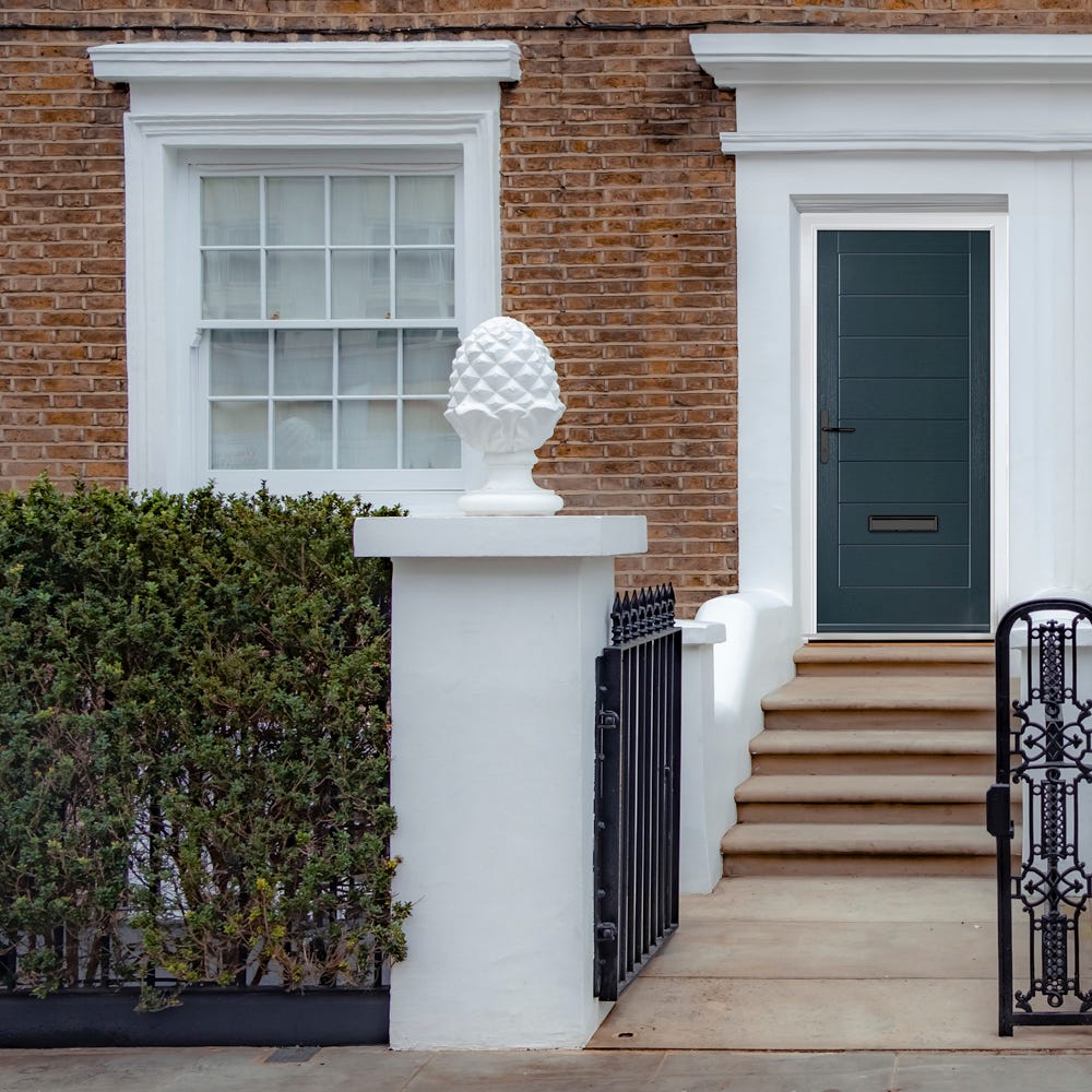 Crystal Monza Solid 8 Panel Anthracite Composite Door Set 890 x 2090mm