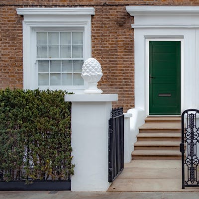 Crystal Monza Solid 8 Panel Green Composite Door Set 890 x 2090mm