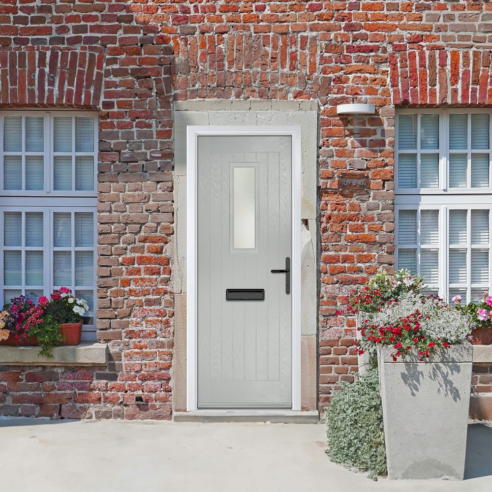 Crystal Sunningdale 1L Stippolyte Agate Grey Composite Door Set 920 x 2090mm
