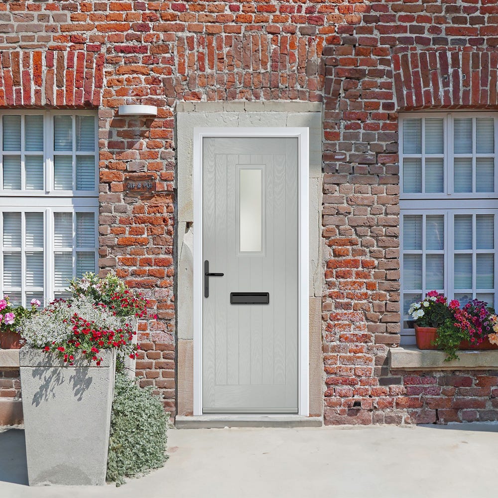 Crystal Sunningdale 1L Stippolyte Agate Grey Composite Door Set 890 x 2090mm