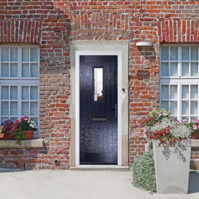 Crystal Sunningdale 1L Clear Blue Composite Door Set 890 x 2090mm