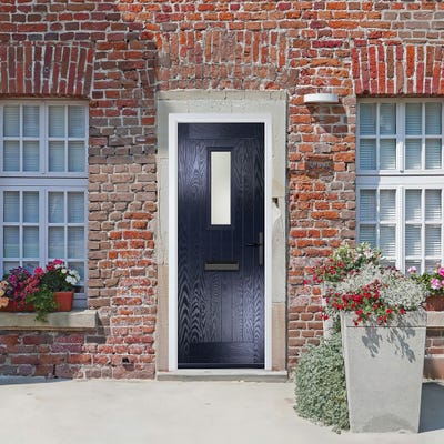 Crystal Sunningdale 1L Stippolyte Blue Composite Door Set 920 x 2090mm