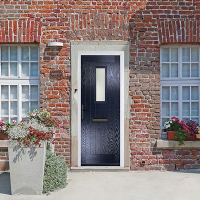 Crystal Sunningdale 1L Stippolyte Blue Composite Door Set 890 x 2090mm