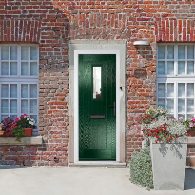 Crystal Sunningdale 1L Clear Green Composite Door Set 920 x 2090mm