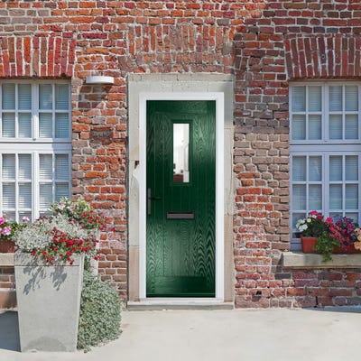 Crystal Sunningdale 1L Clear Green Composite Door Set 890 x 2090mm