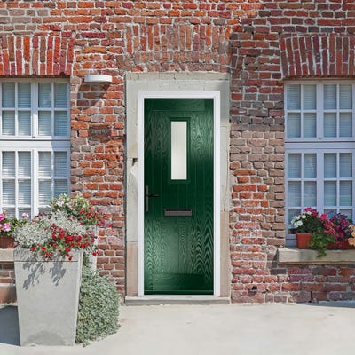 Crystal Sunningdale 1L Stippolyte Green Composite Door Set 920 x 2090mm