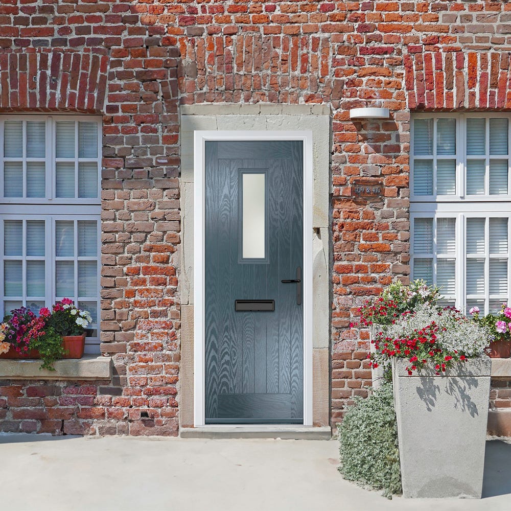Crystal Sunningdale 1L Stippolyte Slate Grey Composite Door Set 890 x 2090mm