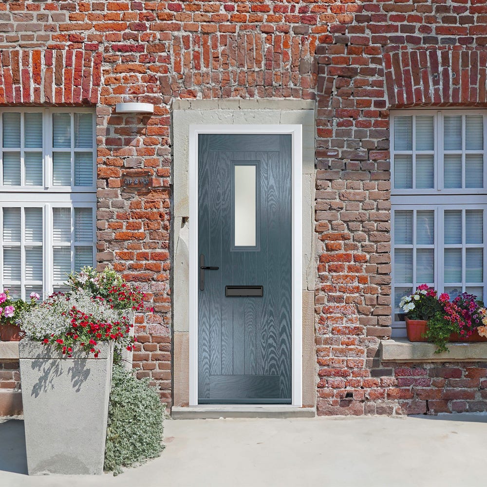 Crystal Sunningdale 1L Stippolyte Slate Grey Composite Door Set 920 x 2090mm