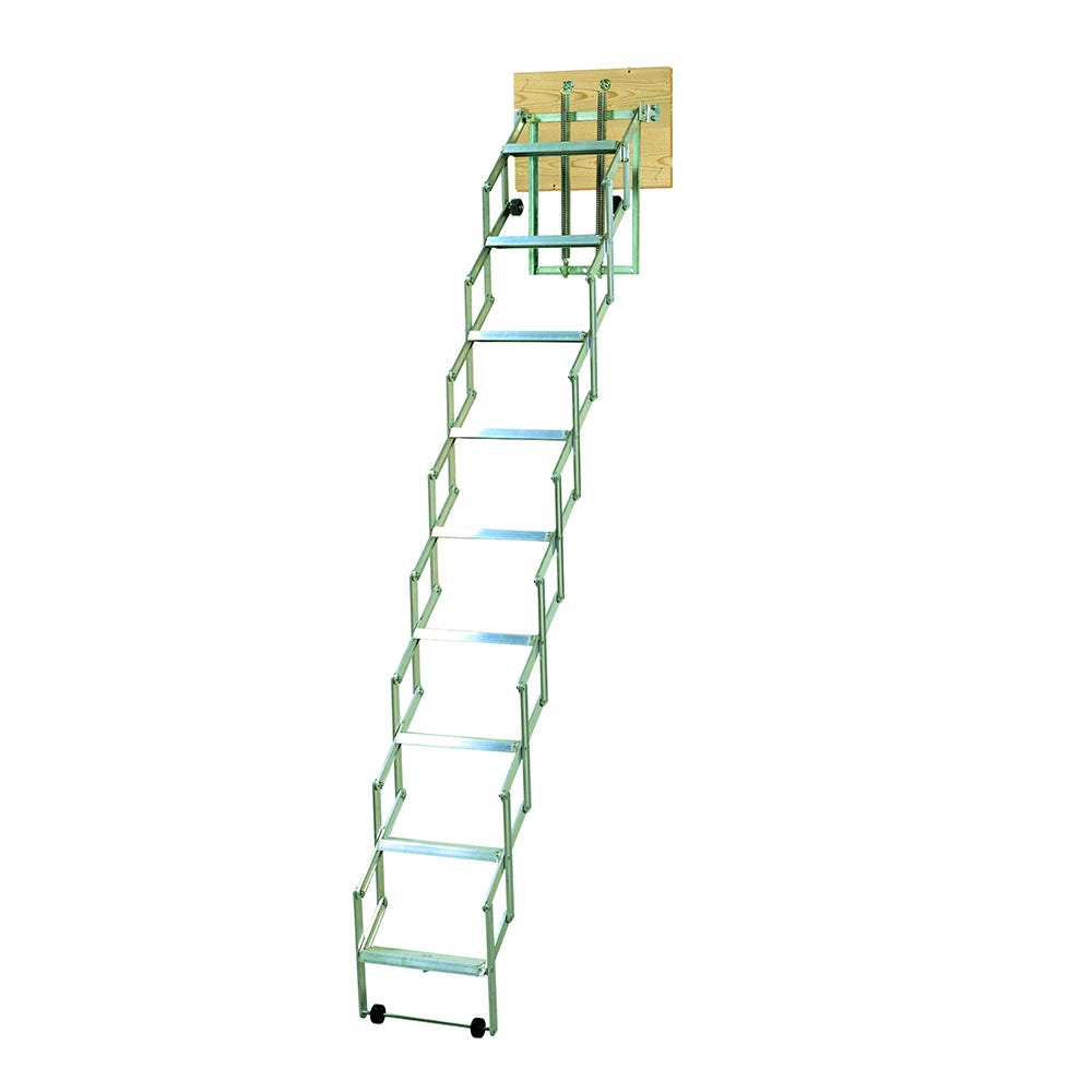 Dolle ALUFIX 9 Tread Aluminium Concertina Loft Ladder