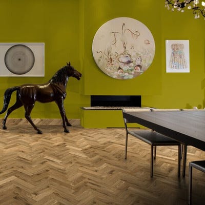 Natural Oak Oiled T&G 14mm Engineered Wood Herringbone Flooring