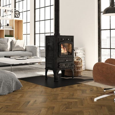 Smoked Oak Stained & Oiled T&G 14mm Engineered Wood Herringbone Flooring