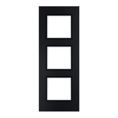 Deanta Trinity 3L Black Clear Glazed Internal Door 1981 x 610 x 35mm