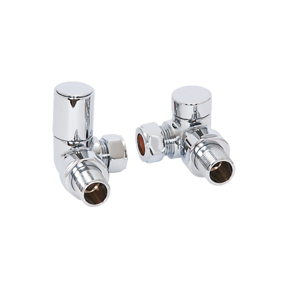 Highlife 15mm Corner Wheelhead Lockshield Radiator Valve Chrome