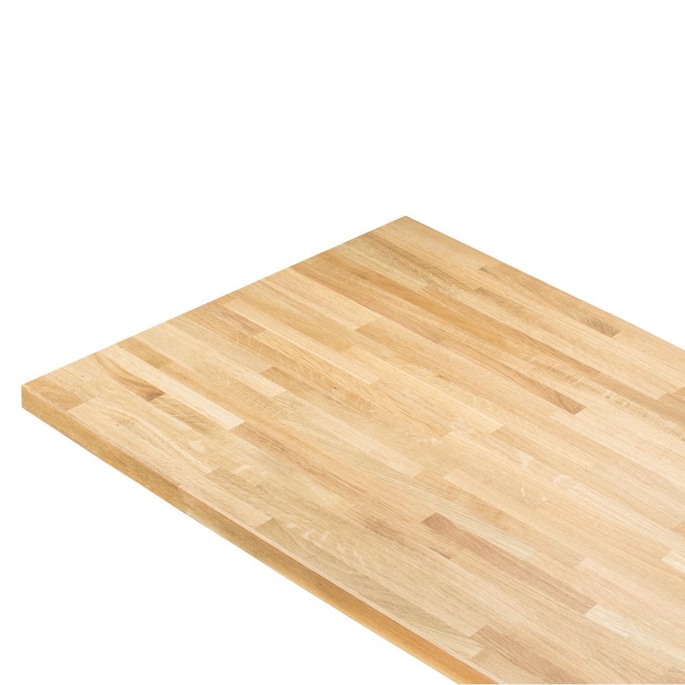 Rustic Oak Unfinished 3000mm X 620mm X 40mm Solid Wood Worktop 25mm Staves