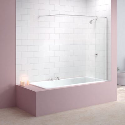 Merlyn 300mm x 1550mm Curtain Rail Silver