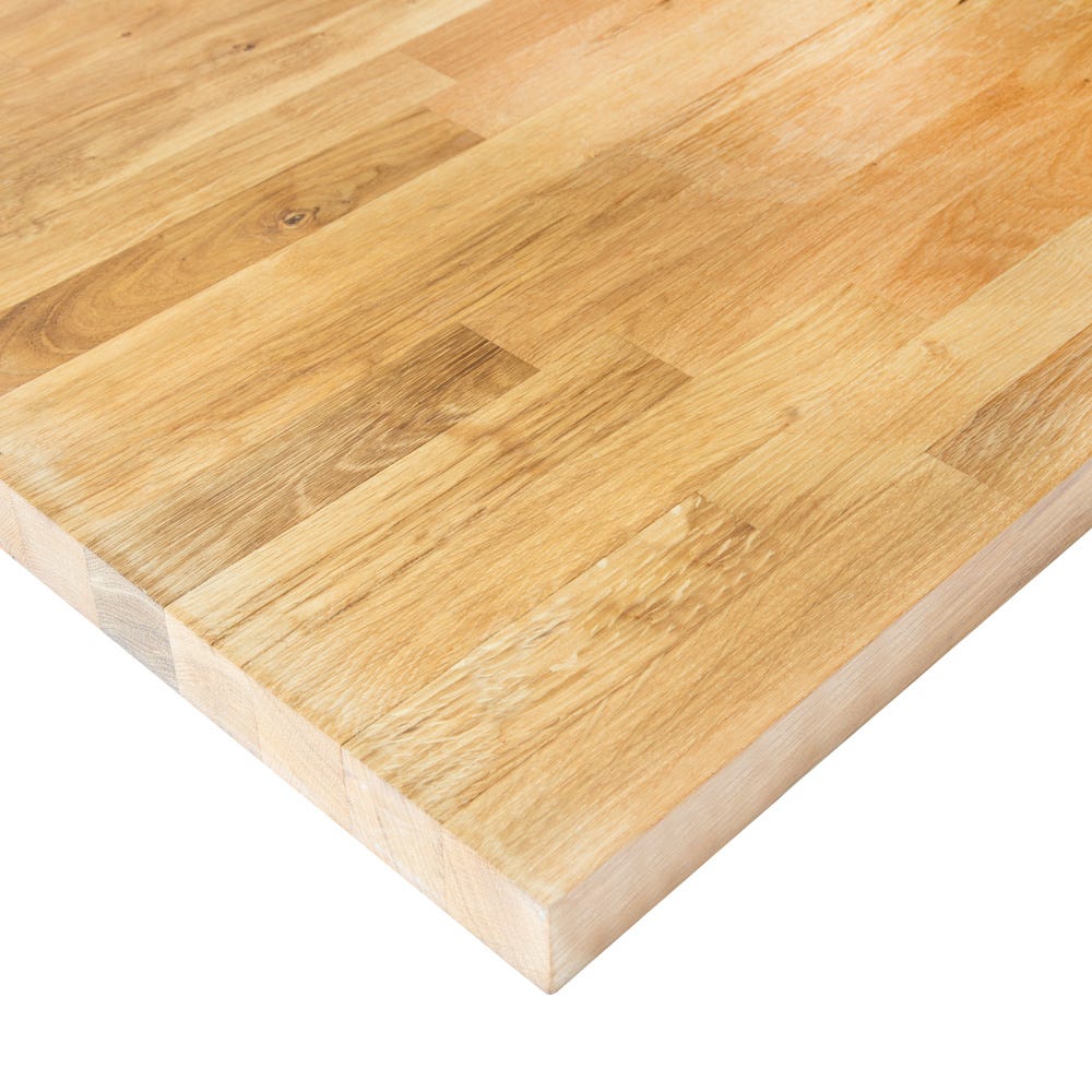 Rustic Oak Unfinished 2000mm x 620mm x 40mm Solid Wood Worktop