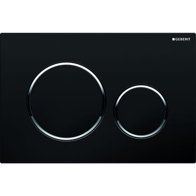 Geberit 115.882.KM.1 Sigma20 Dual Flush Plate Black & Gloss Chrome Plated