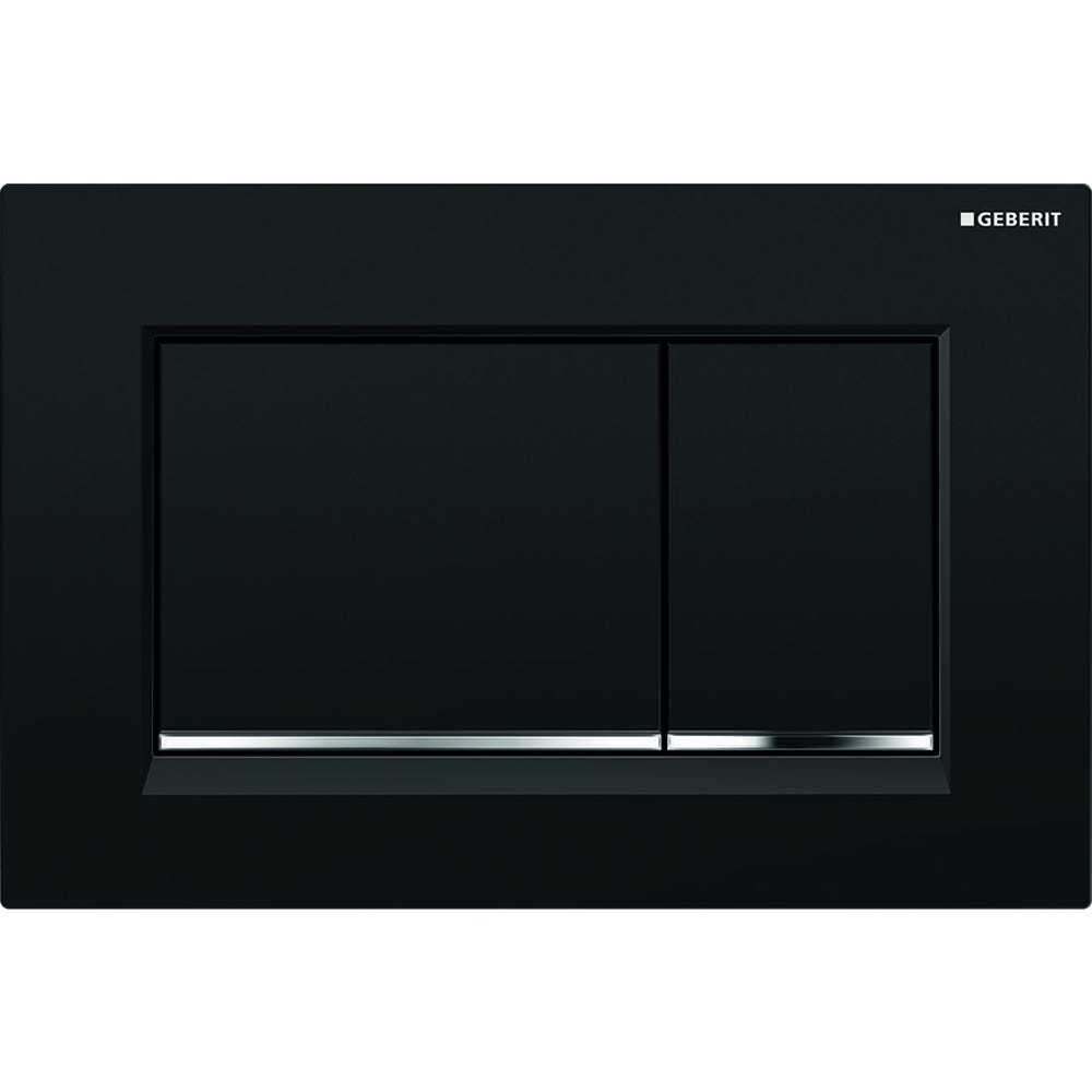 Geberit 115.883.KM.1 Sigma20 Square Dual Flush Plate Black & Chrome