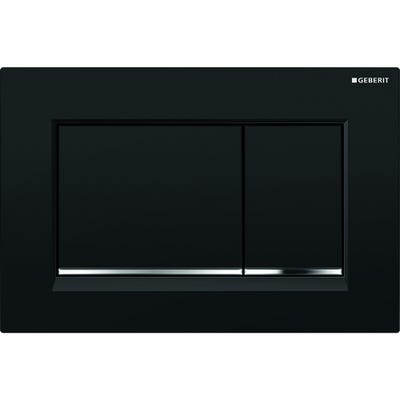 Geberit 115.883.KM.1 Sigma20 Square Dual Flush Plate Black & Chrome