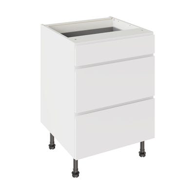 J-Pull Kitchen 3 Drawer Base Unit 600mm Gloss White