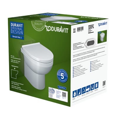 Duravit No.1 Floor Standing BTW Toilet & Soft Close Seat White