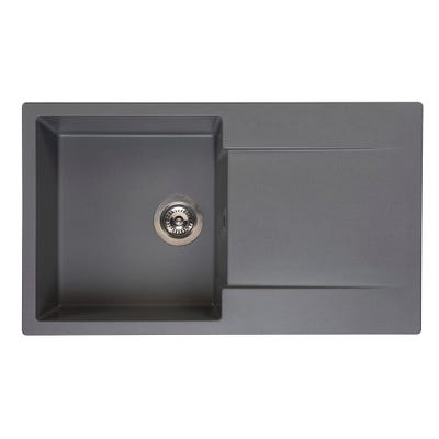 Reginox Amsterdam 10 Grey Silvery 1.0 Bowl Inset Sink & Drainer