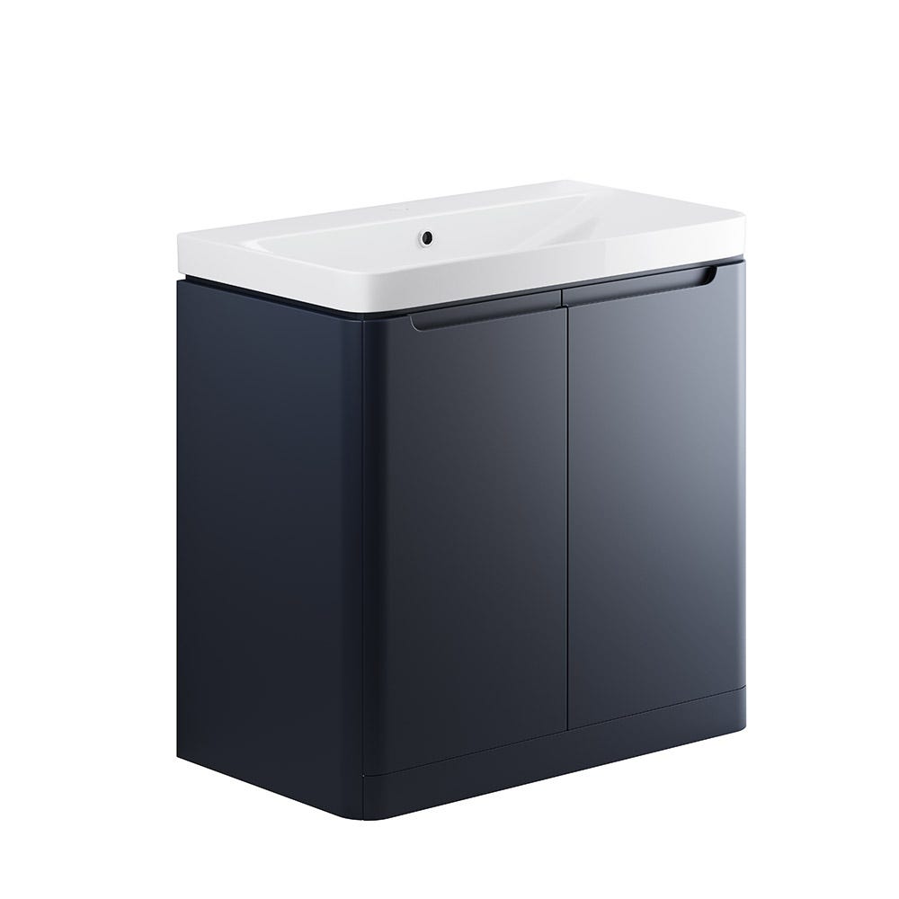 Integra 800mm 2 Door Floor Standing Vanity Unit & Basin Matt Indigo