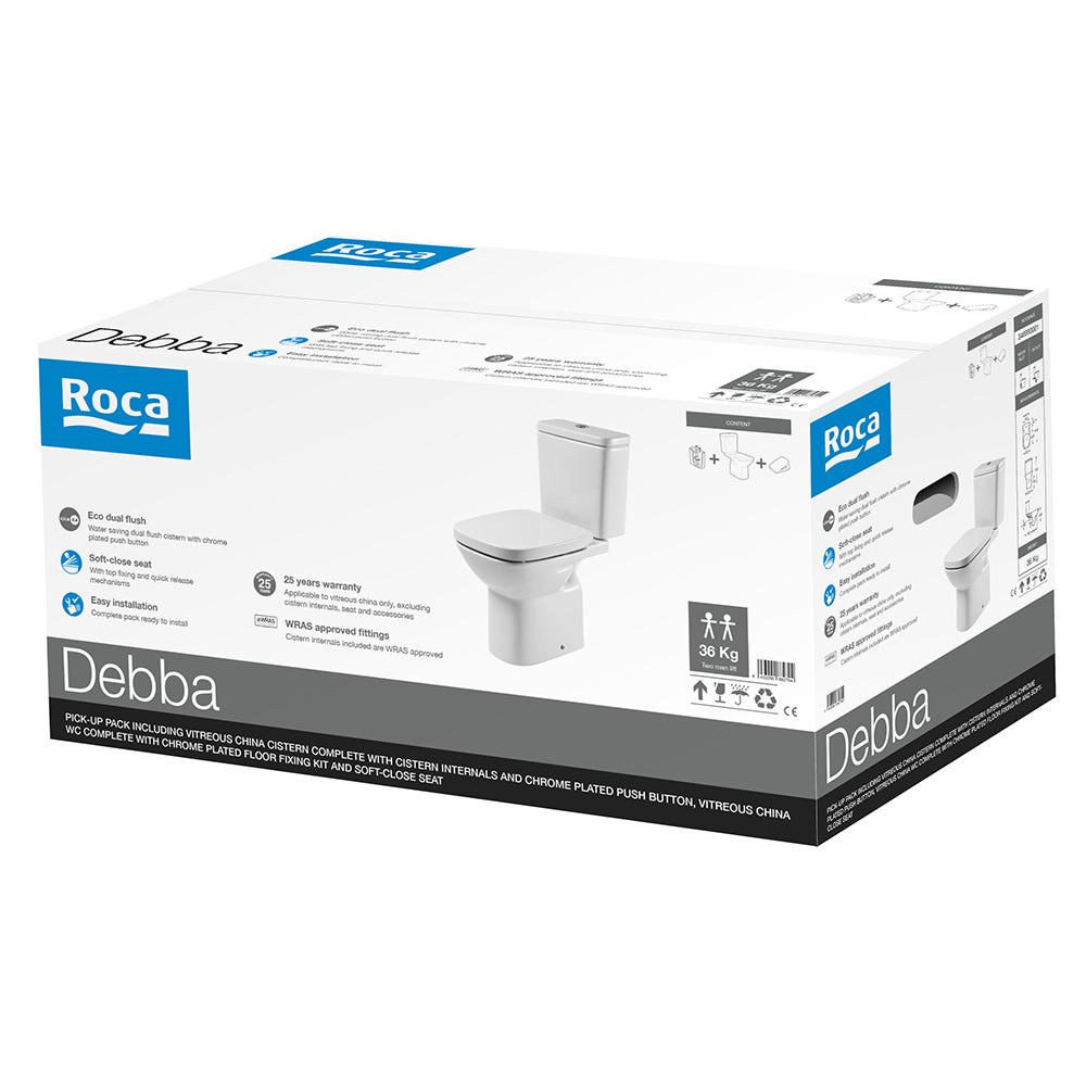 Roca Debba Close Coupled WC Toilet with Seat