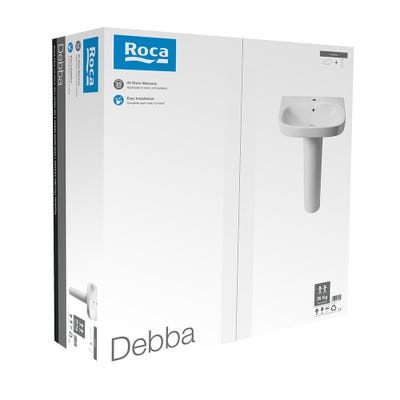 Roca Debba 550mm Basin & Full Pedestal