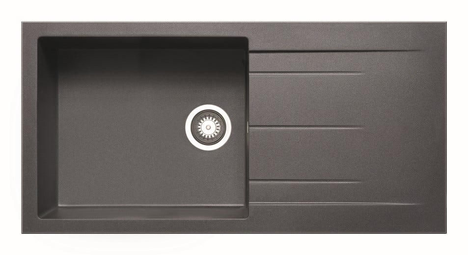 Prima+ Granite 1.0 Bowl Inset Sink & Drainer Gun Metal