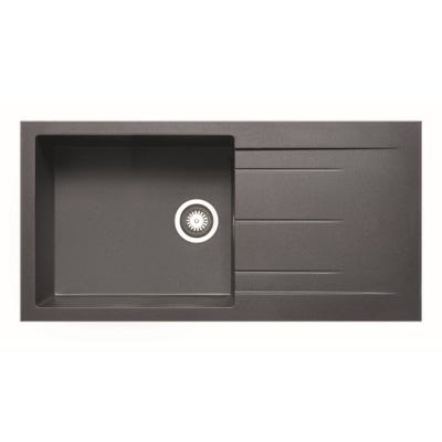Prima+ Granite 1.0 Bowl Inset Sink & Drainer - Gun Metal