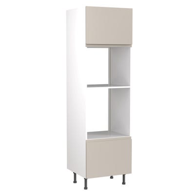 J-Pull Tall Single Oven & Microwave Housing Unit Gloss Light Grey