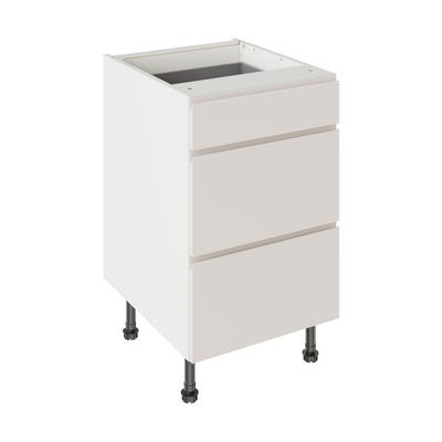 J-Pull Kitchen 3 Drawer Base Unit 500mm Gloss Light Grey