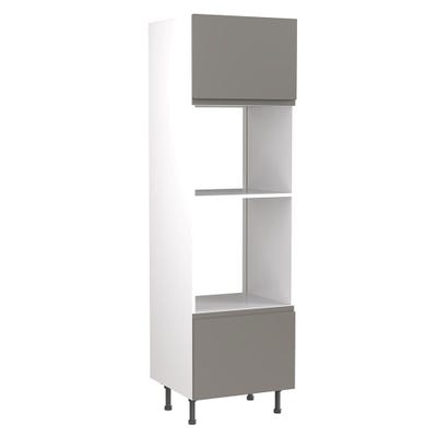 J-Pull Tall Single Oven & Microwave Housing Unit Gloss Dust Grey