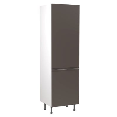 J-Pull Kitchen Tall Fridge Freezer Housing Unit 70/30 600mm Gloss Graphite