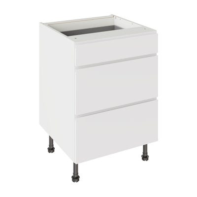 J-Pull Kitchen 3 Drawer Base Unit 600mm Ultra Matt White