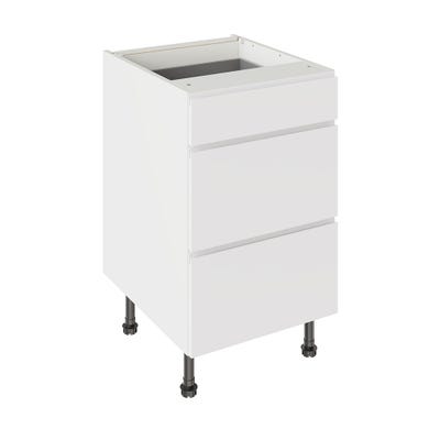 J-Pull Kitchen 3 Drawer Base Unit 500mm Ultra Matt White