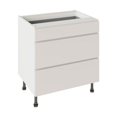 J-Pull Kitchen 3 Drawer Base Unit 800mm Ultra Matt Light Grey