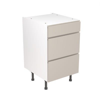 J-Pull Kitchen 3 Drawer Base Unit 500mm Ultra Matt Light Grey