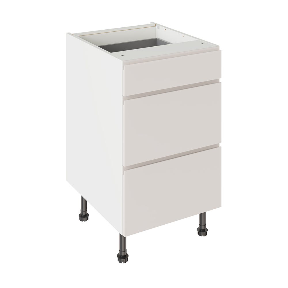 J-Pull Kitchen 3 Drawer Base Unit 500mm Ultra Matt Light Grey