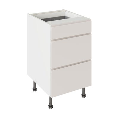 J-Pull Kitchen 3 Drawer Base Unit 500mm Ultra Matt Light Grey